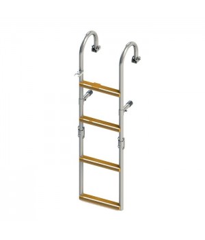 Трап складной 2+2 ступени (250мм.) с горизонтальным креплением Тик