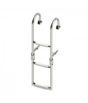 Трап складной с горизонтальным креплением 3 серые ступени ширина 200