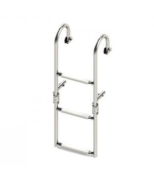 Трап складной с горизонтальным креплением 3 серые ступени ширина 250