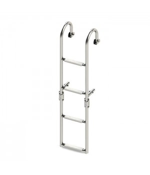 Трап складной с горизонтальным креплением 4 серые ступени ширина 200