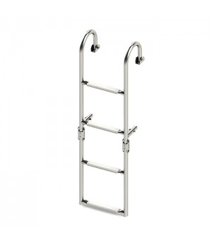 Трап складной с горизонтальным креплением 4 серые ступени ширина 250