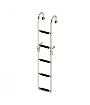 Трап складной с горизонтальным креплением 5 черных ступеней ширина 220