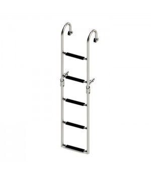 Трап складной с горизонтальным креплением 5 черных ступеней ширина 250