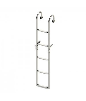 Трап складной с горизонтальным креплением 5 серых ступеней ширина 200