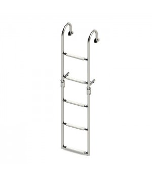 Трап складной с горизонтальным креплением 5 серых ступеней ширина 250