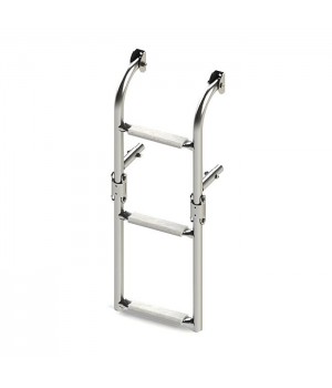 Трап складной с вертикальным креплением 3 серые ступени ширина 200