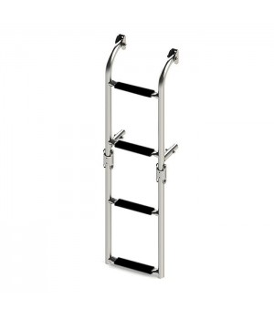 Трап складной с вертикальным креплением 4 ступени ширина 200, черная ступень