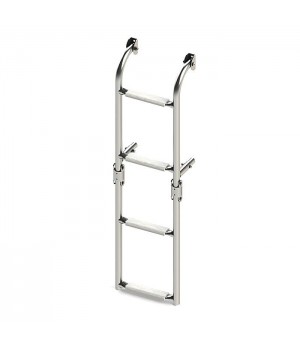 Трап складной с вертикальным креплением 4 ступени ширина 200, серая ступень