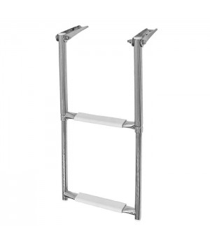 Трап телескопический 2 ступени складной, белая ступень