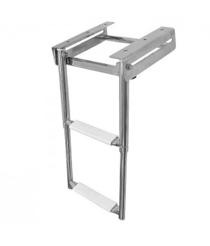 Трап телескопический 2 ступени выдвижной, белая ступень