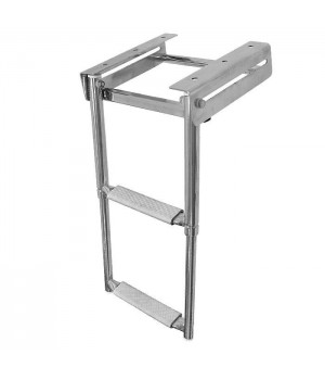 Трап телескопический 2 ступени выдвижной, серая ступень