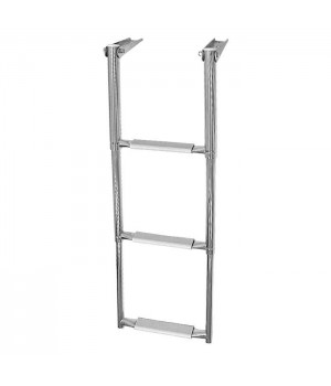 Трап телескопический 3 ступени складной, серая ступень