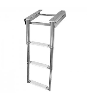 Трап телескопический 3 ступени выдвижной, белая ступень