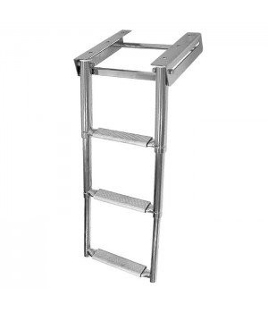 Трап телескопический 3 ступени выдвижной, серая ступень