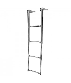 Трап телескопический 4 ступени складной, серая ступень