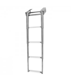 Трап телескопический 4 ступени выдвижной, белая ступень
