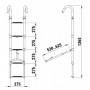 Трап телескопический носовой 5 ступеней, белая ступень
