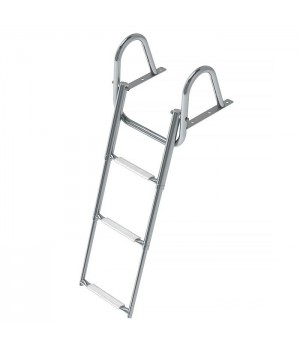 Трап телескопический с поручнем 3 ступени (белые ступени)
