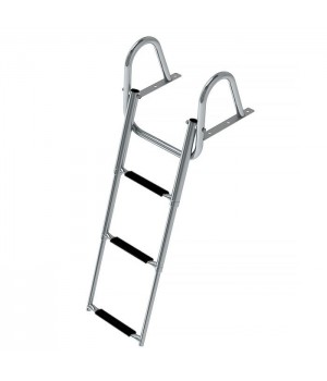 Трап телескопический с поручнем 3 ступени (черные ступени)
