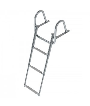 Трап телескопический с поручнем 3 ступени (серые ступени)