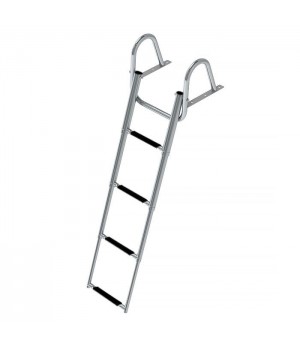 Трап телескопический с поручнем 4 ступени (черные ступени)