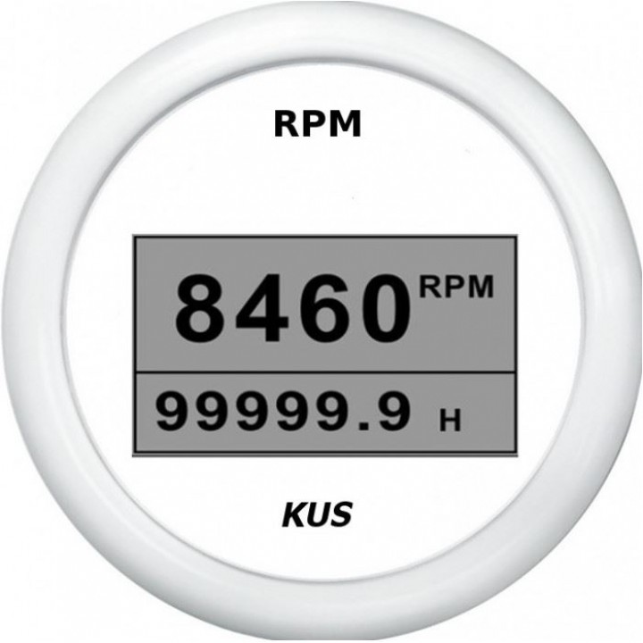 Тахометр цифровой 8000 об/мин со счетчиком моточасов (WW), SR:1-10
