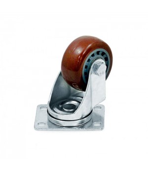 Колесо на поворотном кронштейне 75 мм (PU)