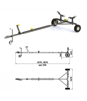 Трейлер для транспортировки легких катеров (чер.мет.)