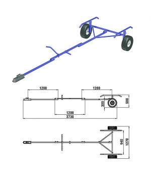 Трейлер для транспортировки НЛ длиной до 3,8 м.