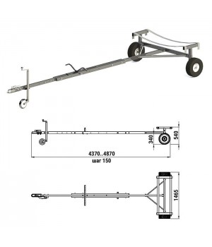 Трейлер для транспортировки НЛ и РИБ (чер.мет.)