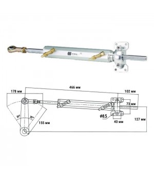 Гидроцилиндр алюминиевый, 116 куб.см