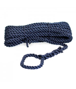 Трёх прядный трос швартовый 12мм*10м тёмно-синий