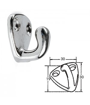 Крючок для кранцев 30х30 мм хром.