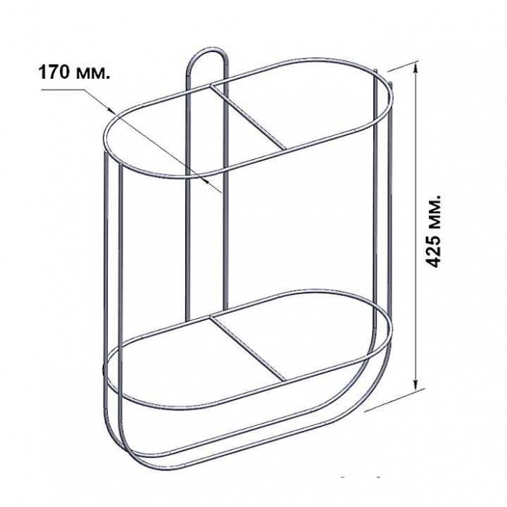 Корзина для 2-х кранцев прямая 170 мм.