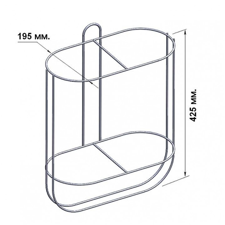 Корзина для 2-х кранцев прямая 195 мм.