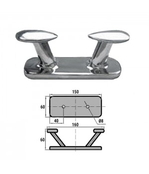 Кнехт двойной 160х60мм AISI316