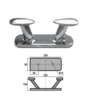 Кнехт двойной 250х100мм AISI316