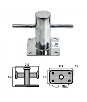 Кнехт одинарный 60,5х135х135мм AISI316