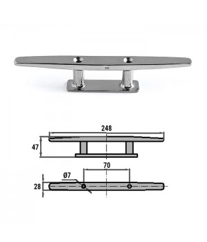 Утка швартовая 250мм прод.креп
