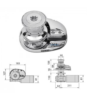 Лебедка якорная 'X1' с барабаном, 500Вт, 12В, цепь 6мм
