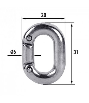 Звено ремонтное для цепи 6мм, нерж. сталь AISI316