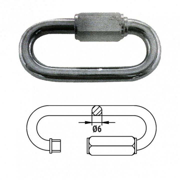 Звено соединительное быстроразъемное 6 мм