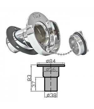 Горловина топливная с грязеотводом хромир. сталь